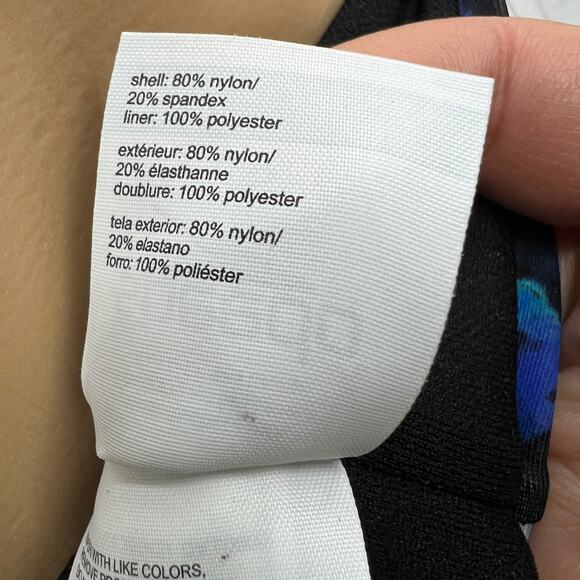 Speedo SMALL Blue Floral Halter Neck One Piece Swimsuit Swimwear Bathing Suit - Picture 7 of 9